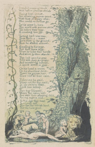 The Little Girl Found, and Famishd weeping..., plate 2 from The Songs of Innocence, 1789 by William Blake